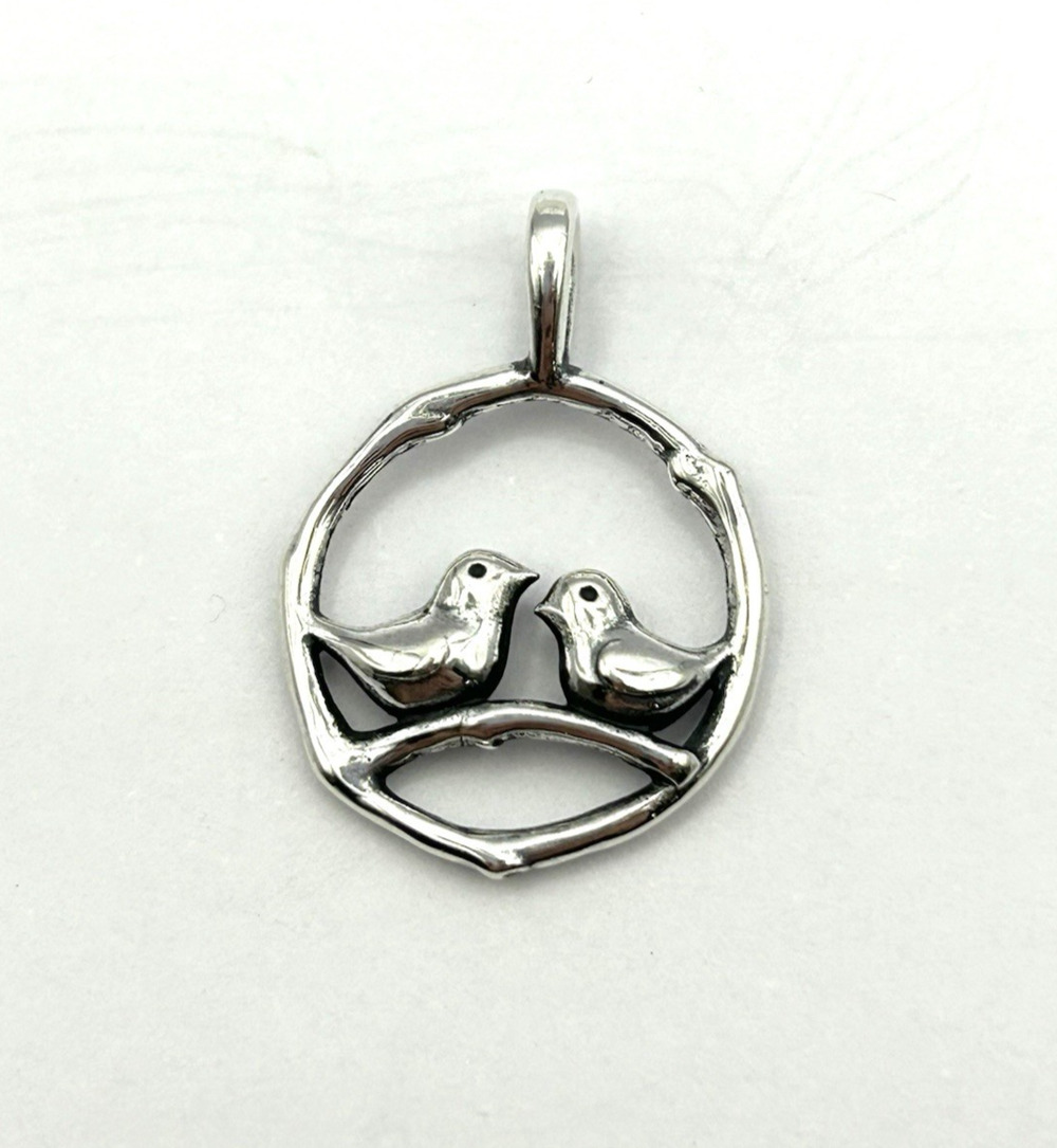 Beautiful! James Avery Retired 925 Sterling Silver Love Birds Pendant RARE